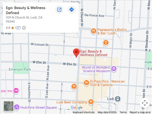 Get Directions From Your Location to Ego Beauty And Wellness Med Spa in Lodi, CA
