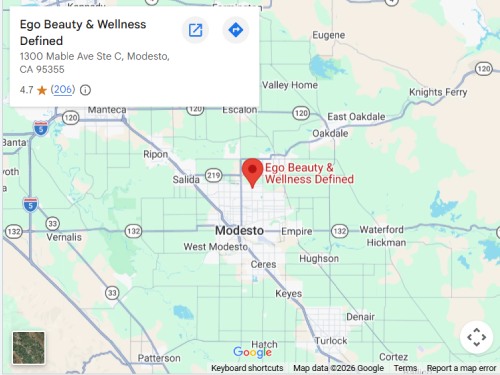 Get Directions From Your Location to Ego Beauty And Wellness Med Spa in Modesto, CA